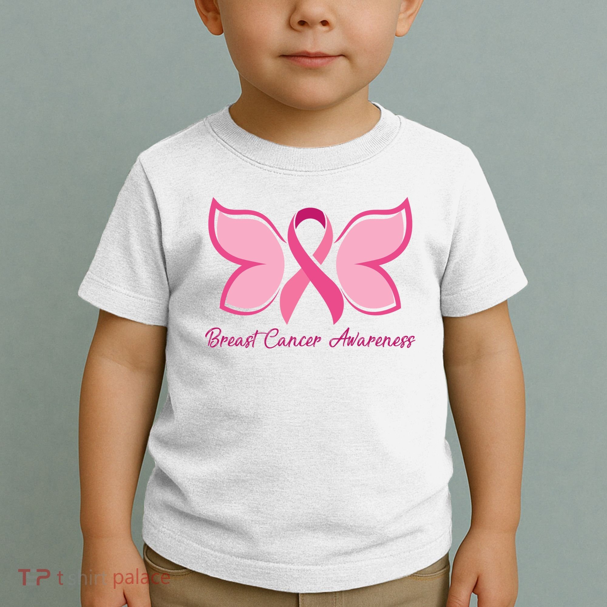 Breast Cancer Awareness Butterfly Pink Ribbon Toddler T-Shirt