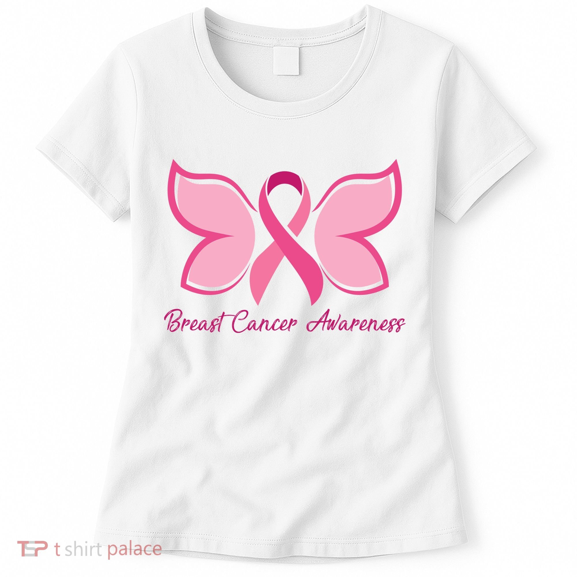 Breast Cancer Awareness Butterfly Pink Ribbon Women's T-Shirt
