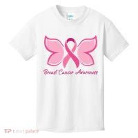 Breast Cancer Awareness Butterfly Pink Ribbon Kids T-Shirt thumb 0