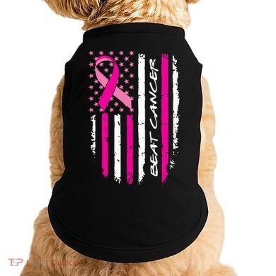 Breast Cancer Awareness USA Distressed Flag Doggie Tank