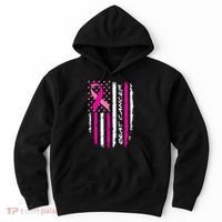 Breast Cancer Awareness USA Distressed Flag Hoodie thumb 0