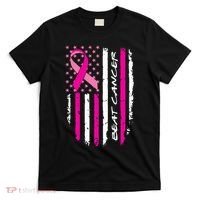 Breast Cancer Awareness USA Distressed Flag T-Shirt thumb 0