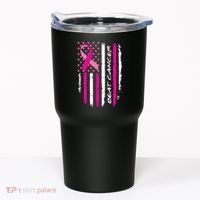 Breast Cancer Awareness USA Distressed Flag Tumbler thumb 0