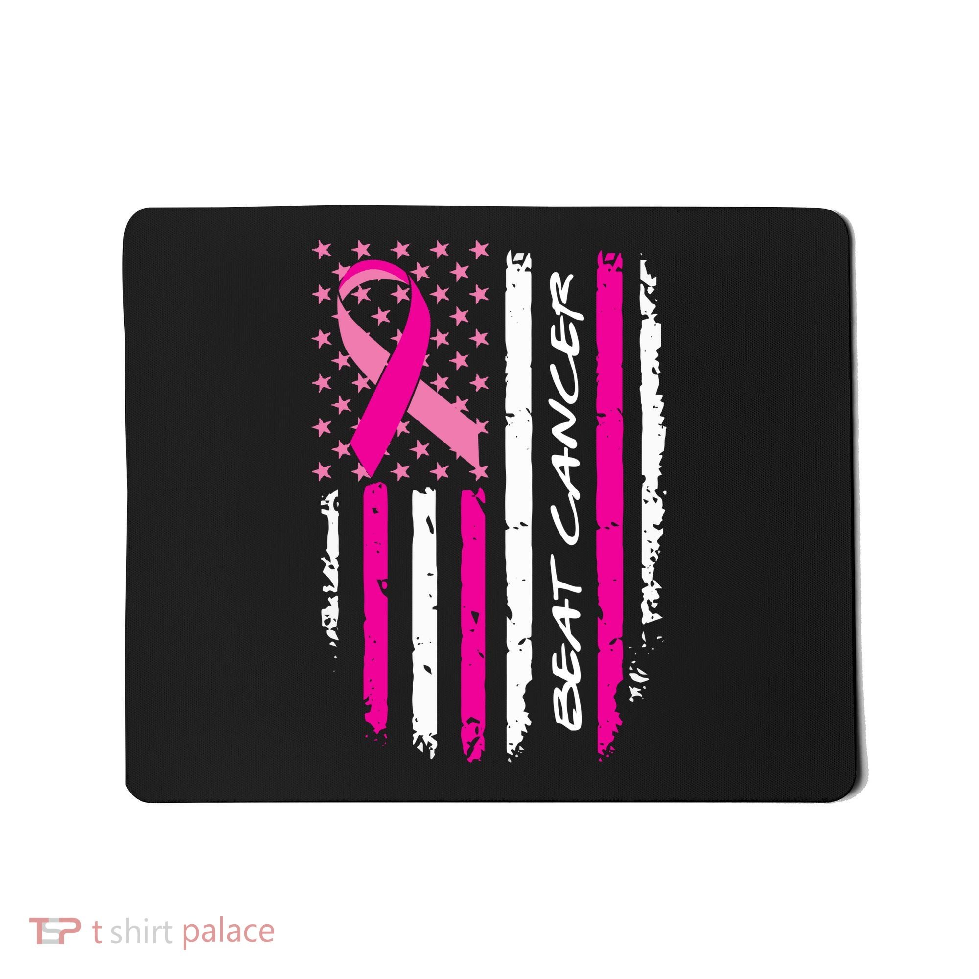 Breast Cancer Awareness USA Distressed Flag Mousepad