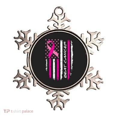 Breast Cancer Awareness USA Distressed Flag Ornament