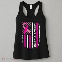 Breast Cancer Awareness USA Distressed Flag Women's Tank Top thumb 3