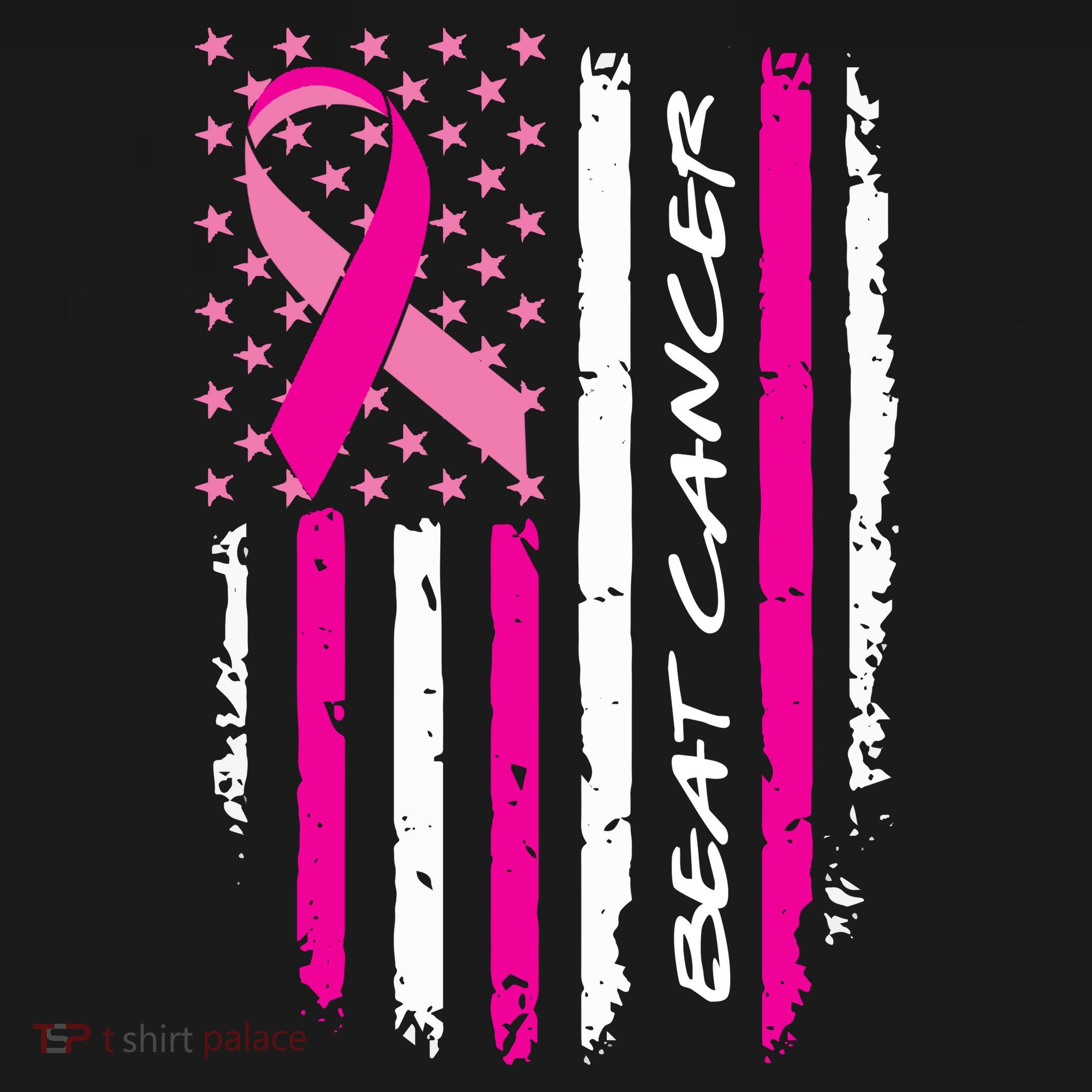 Breast Cancer Awareness USA Distressed Flag Women's Tank Top