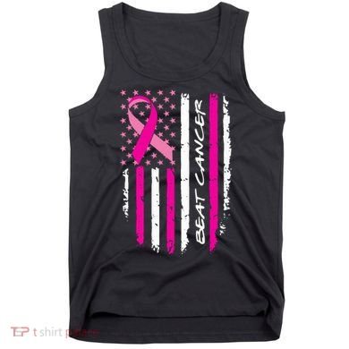 Breast Cancer Awareness USA Distressed Flag Tank Top