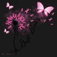 Breast Cancer Awareness Just Breathe Dandelion Pink Ribbon Butterfly Coaster thumb 2