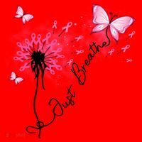 Breast Cancer Awareness Just Breathe Dandelion Pink Ribbon Butterfly Santa Hat thumb 1
