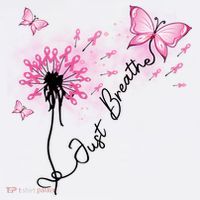 Breast Cancer Awareness Just Breathe Dandelion Pink Ribbon Butterfly Hoodie thumb 2