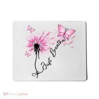 Breast Cancer Awareness Just Breathe Dandelion Pink Ribbon Butterfly Mousepad thumb 0