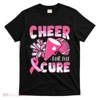 Breast Cancer Awareness Cheer For The Cure Football T-Shirt thumb 0