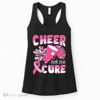 Breast Cancer Awareness Cheer For The Cure Football Women's Tank Top thumb 0