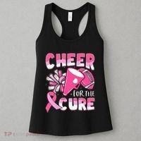 Breast Cancer Awareness Cheer For The Cure Football Women's Tank Top thumb 3