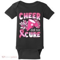 Breast Cancer Awareness Cheer For The Cure Football Baby Bodysuit thumb 0