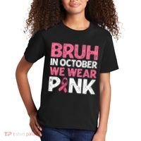 Breast Cancer Awareness For Boy Bruh In October We Wearpink Kids T-Shirt thumb 2