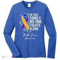 Bladder Cancer Awareness In This Family No One Fights Alone Great Gift Women's Long Sleeve Shirt thumb 0