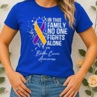 Bladder Cancer Awareness In This Family No One Fights Alone Great Gift Women's T-Shirt thumb 2