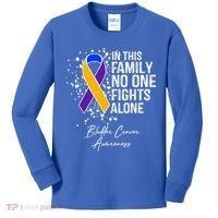 Bladder Cancer Awareness In This Family No One Fights Alone Great Gift Kids Long Sleeve Shirt thumb 0