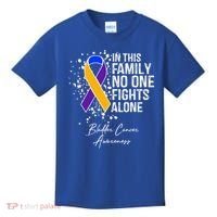 Bladder Cancer Awareness In This Family No One Fights Alone Great Gift Kids T-Shirt thumb 0