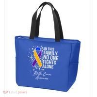 Bladder Cancer Awareness In This Family No One Fights Alone Great Gift Tote Bag thumb 3