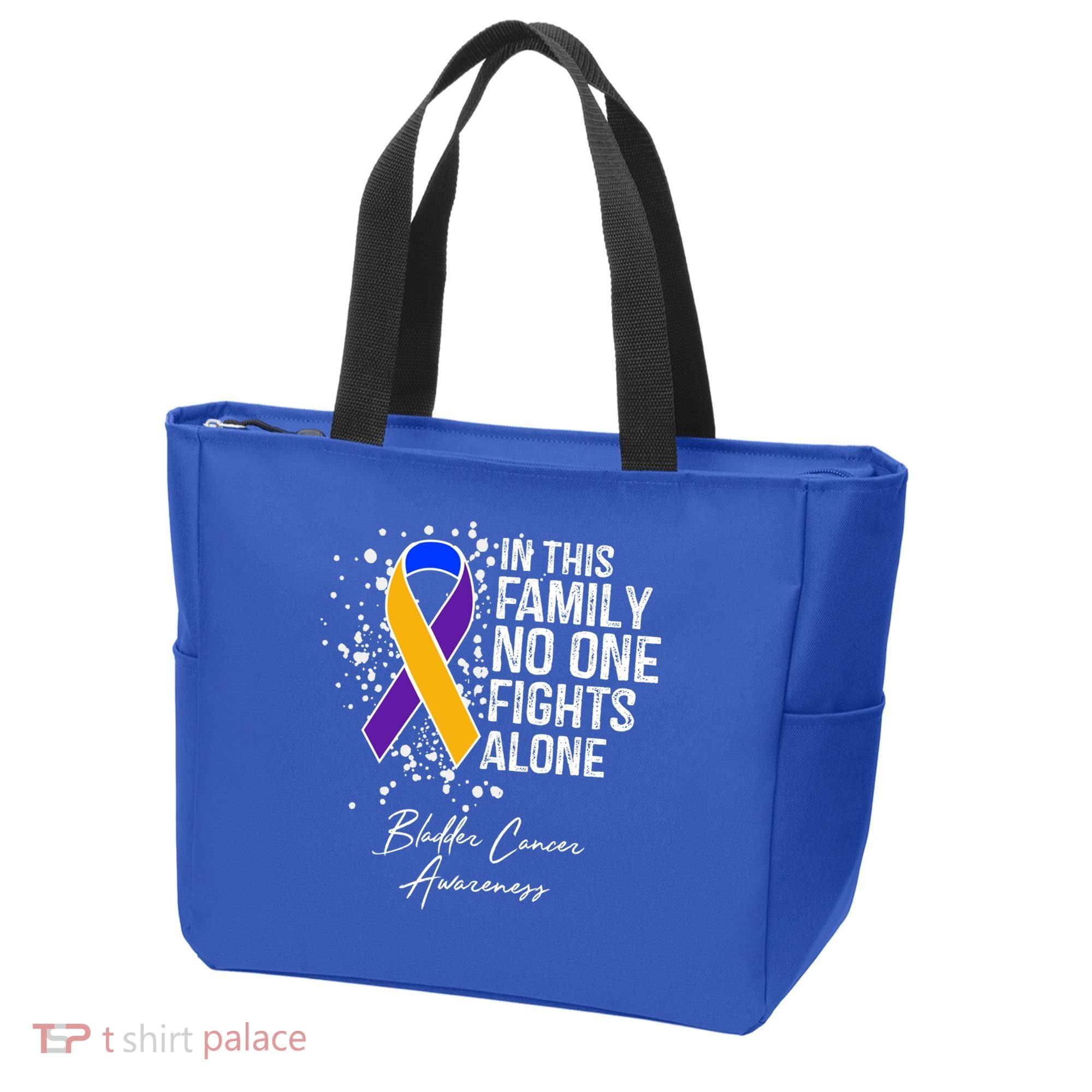 Bladder Cancer Awareness In This Family No One Fights Alone Great Gift Tote Bag