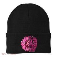Breast Cancer Awareness Survivor In October We Wear Pink Sunflower Beanie thumb 0