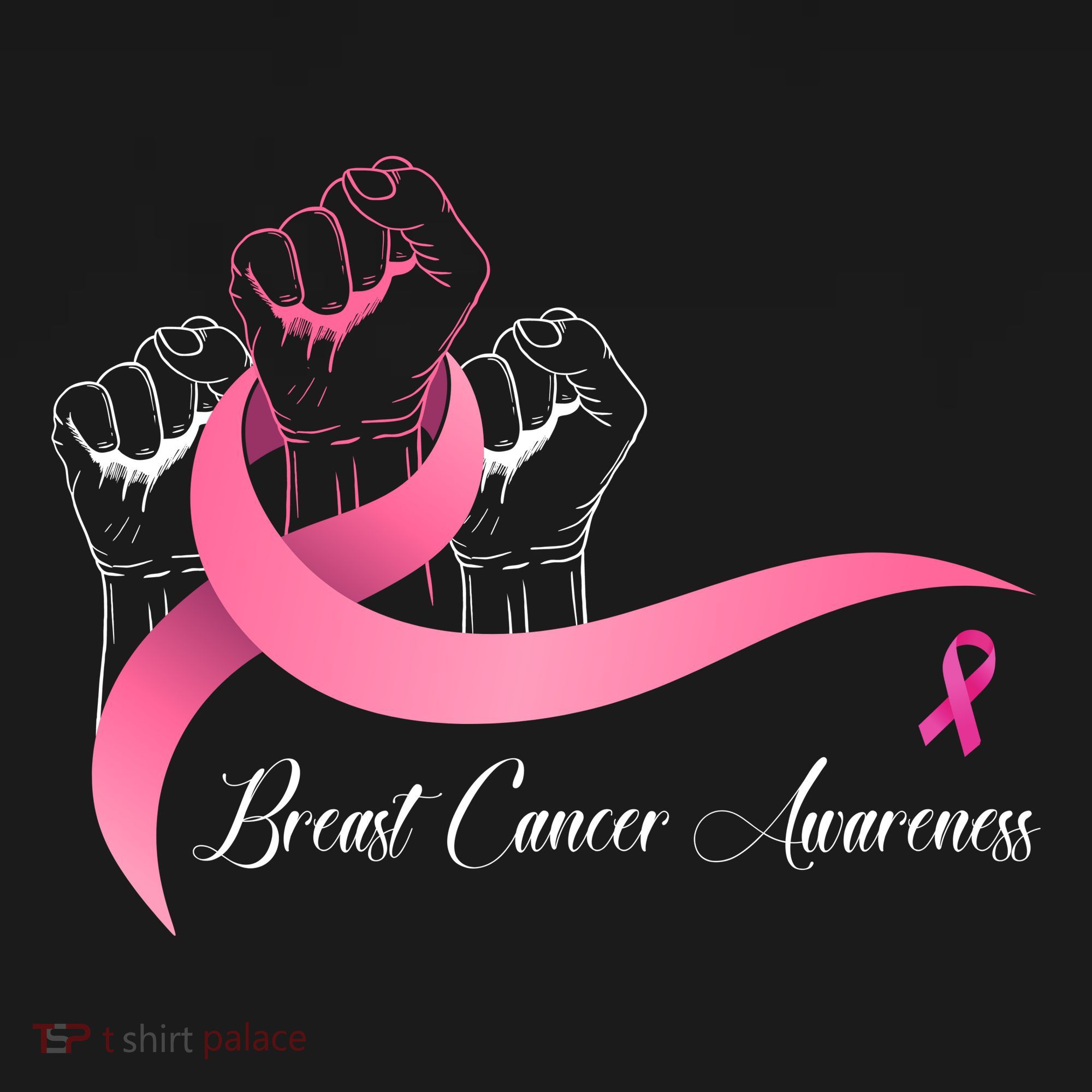 Breast Cancer Awareness Strong Fists Pink Ribbon Coaster