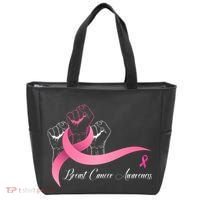 Breast Cancer Awareness Strong Fists Pink Ribbon Tote Bag thumb 0
