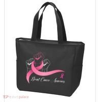 Breast Cancer Awareness Strong Fists Pink Ribbon Tote Bag thumb 3