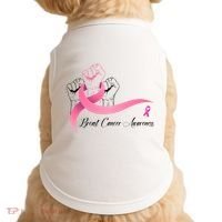 Breast Cancer Awareness Strong Fists Pink Ribbon Doggie Tank thumb 0