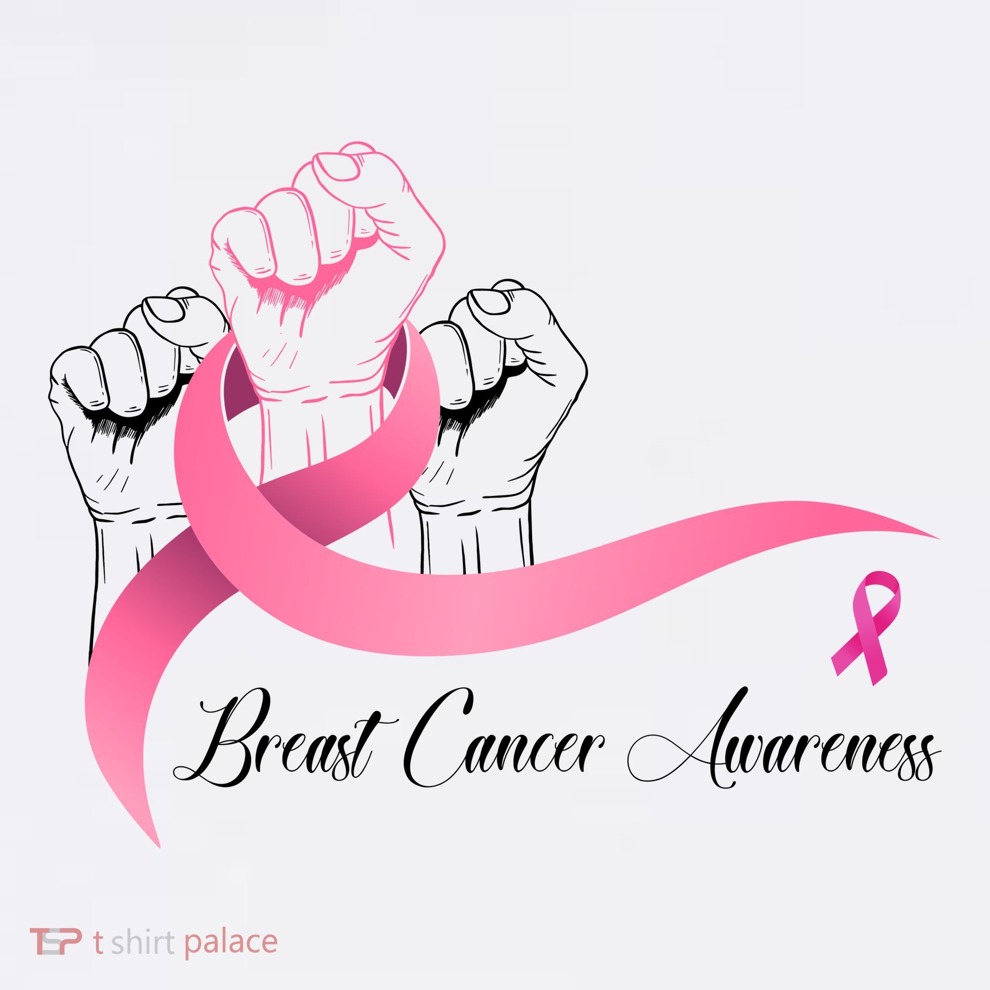 Breast Cancer Awareness Strong Fists Pink Ribbon USA-Made Doggie Bandana