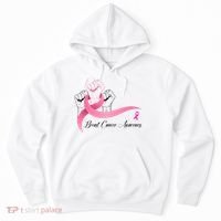 Breast Cancer Awareness Strong Fists Pink Ribbon Hoodie thumb 0