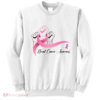 Breast Cancer Awareness Strong Fists Pink Ribbon Sweatshirt thumb 0