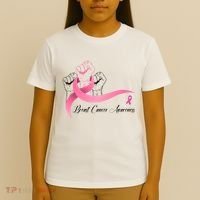 Breast Cancer Awareness Strong Fists Pink Ribbon T-Shirt thumb 4