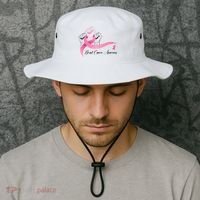 Breast Cancer Awareness Strong Fists Pink Ribbon Bucket Hat thumb 2