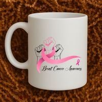 Breast Cancer Awareness Strong Fists Pink Ribbon Coffee Mug thumb 2