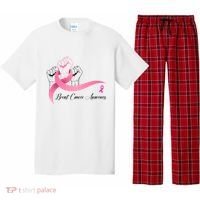 Breast Cancer Awareness Strong Fists Pink Ribbon Pajama Set thumb 0