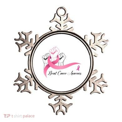 Breast Cancer Awareness Strong Fists Pink Ribbon Ornament