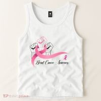 Breast Cancer Awareness Strong Fists Pink Ribbon Tank Top thumb 2