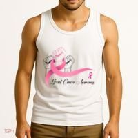 Breast Cancer Awareness Strong Fists Pink Ribbon Tank Top thumb 3