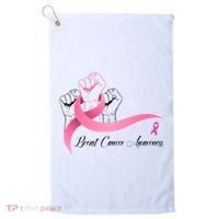 Breast Cancer Awareness Strong Fists Pink Ribbon Golf Towel thumb 0