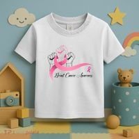 Breast Cancer Awareness Strong Fists Pink Ribbon Toddler T-Shirt thumb 3