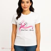 Breast Cancer Awareness Strong Fists Pink Ribbon Women's T-Shirt thumb 4