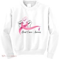 Breast Cancer Awareness Strong Fists Pink Ribbon Kids Sweatshirt thumb 0