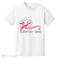 Breast Cancer Awareness Strong Fists Pink Ribbon Kids T-Shirt thumb 0