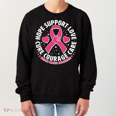 Breast Cancer Awareness Hope Support Love Cure Courage Care Women's Sweatshirt