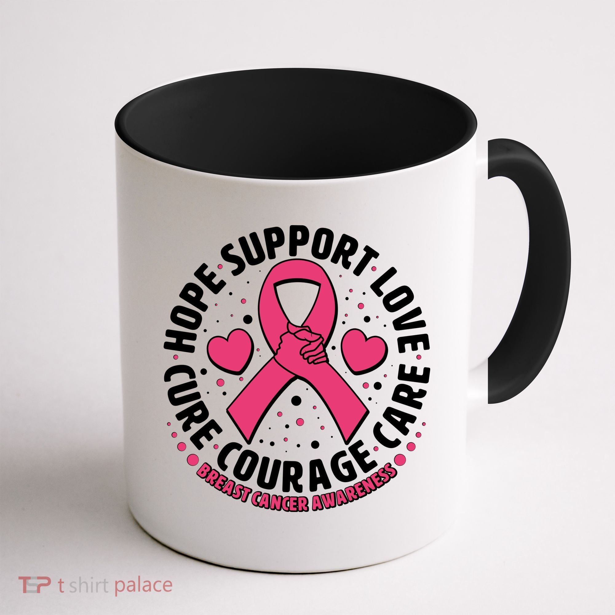 Breast Cancer Awareness Hope Support Love Cure Courage Care Coffee Mug