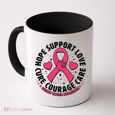 Breast Cancer Awareness Hope Support Love Cure Courage Care Coffee Mug
